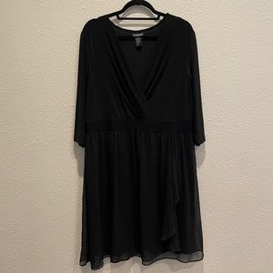 3/4 Sleeve Black Dress